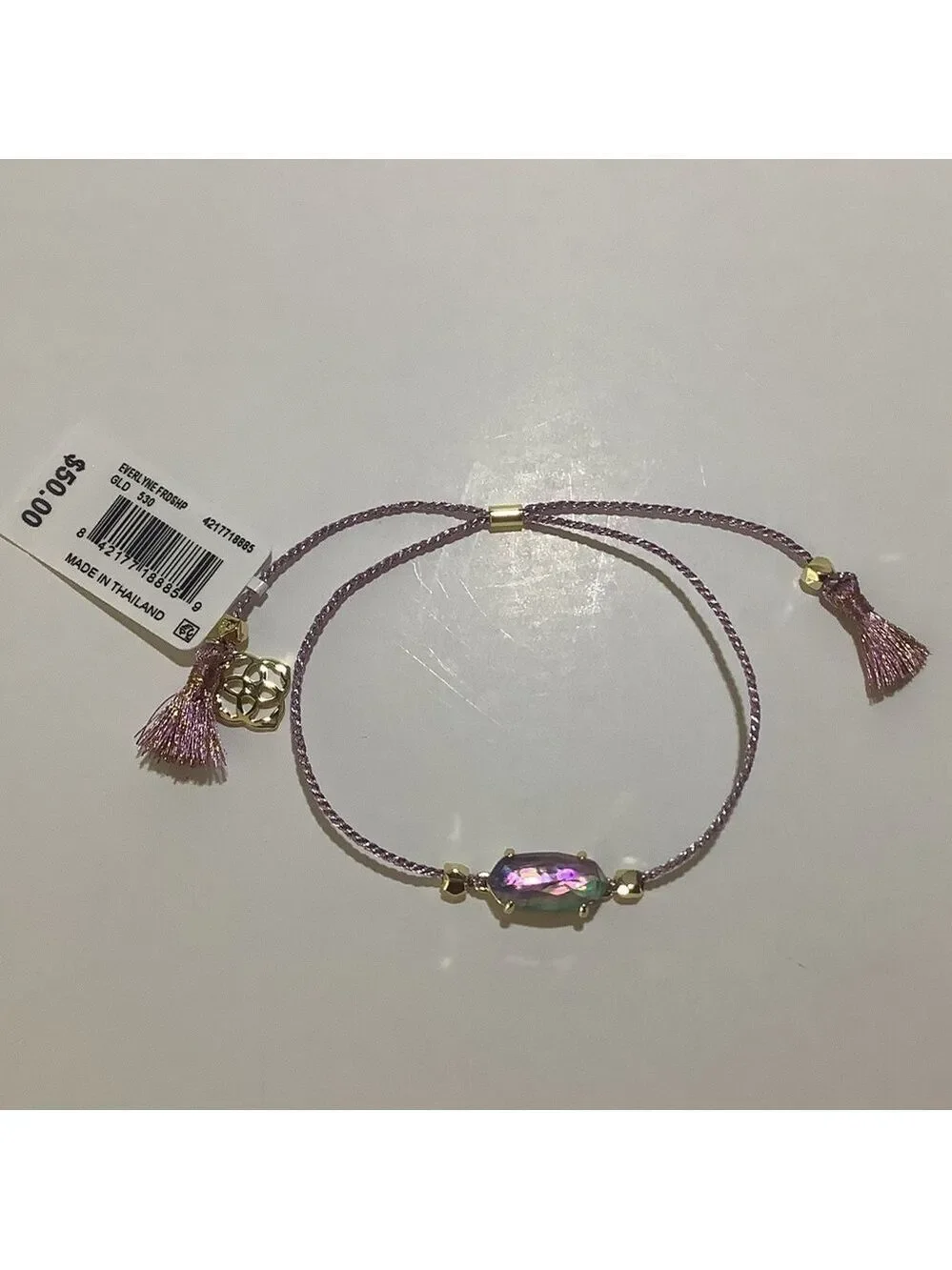 Kendra Scott Gold Lilac Abalone Everlyne Friendship Bracelet New